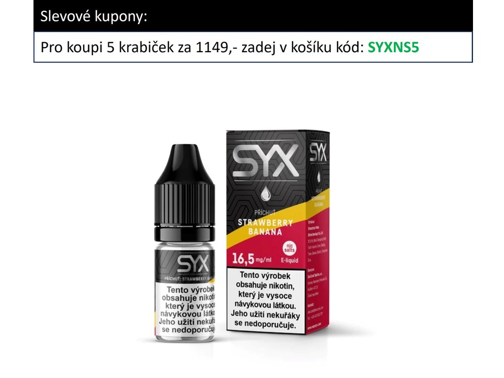 e-liquid SYX NS Strawberry Banana 10ml