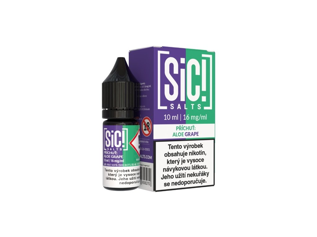 e-liquid Sic! Salts Aloe Grape 10ml Obsah nikotinu: 16mg