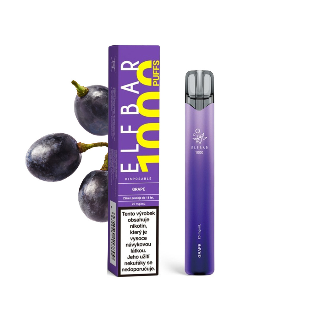 Elf Bar 1000 Disposable Pod Kit (Grape) – 20mg