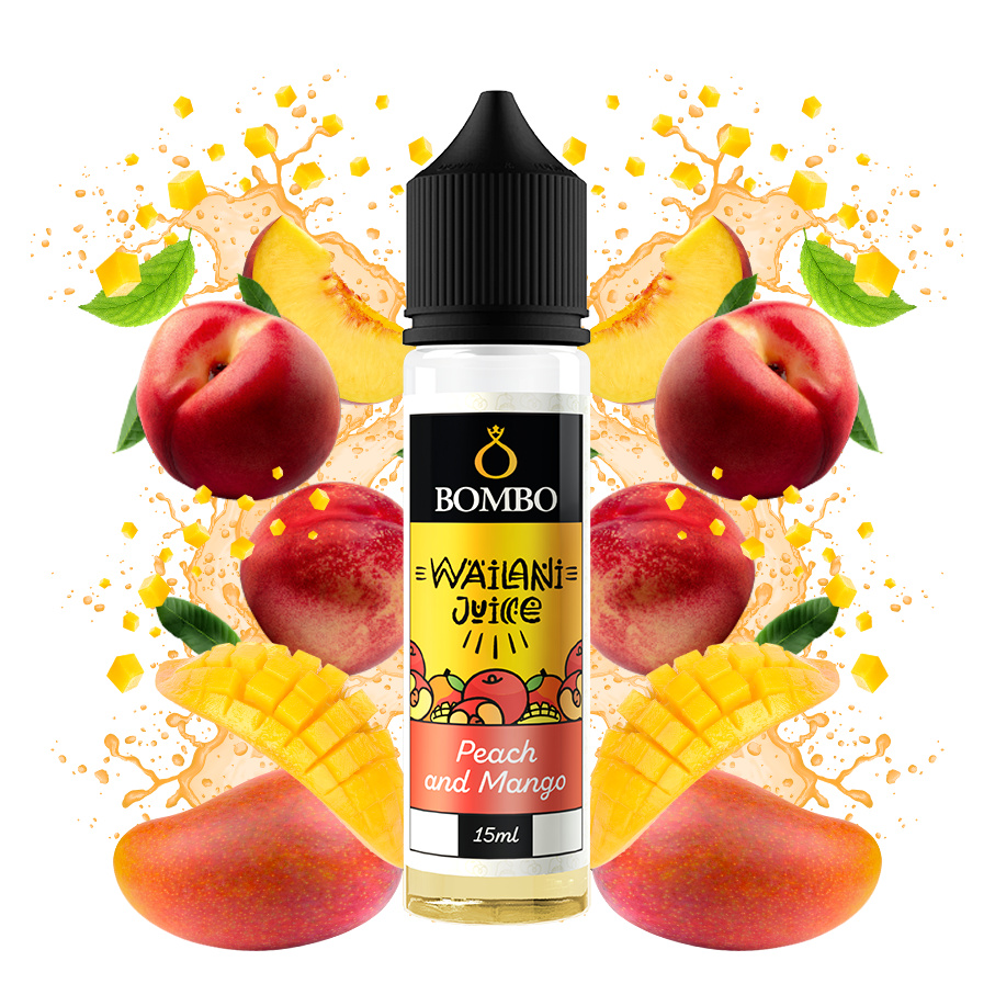 Příchuť Bombo Wailani Juice S&V: Peach and Mango (Broskev a mango) – 15ml