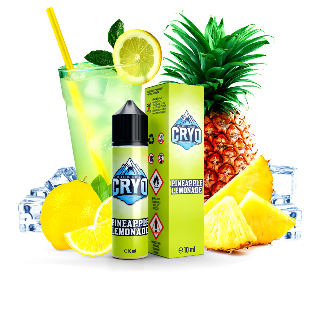 Příchuť Infamous Cryo S&V: Pineapple Lemonade (Ledový ananas s citronem) – 10ml
