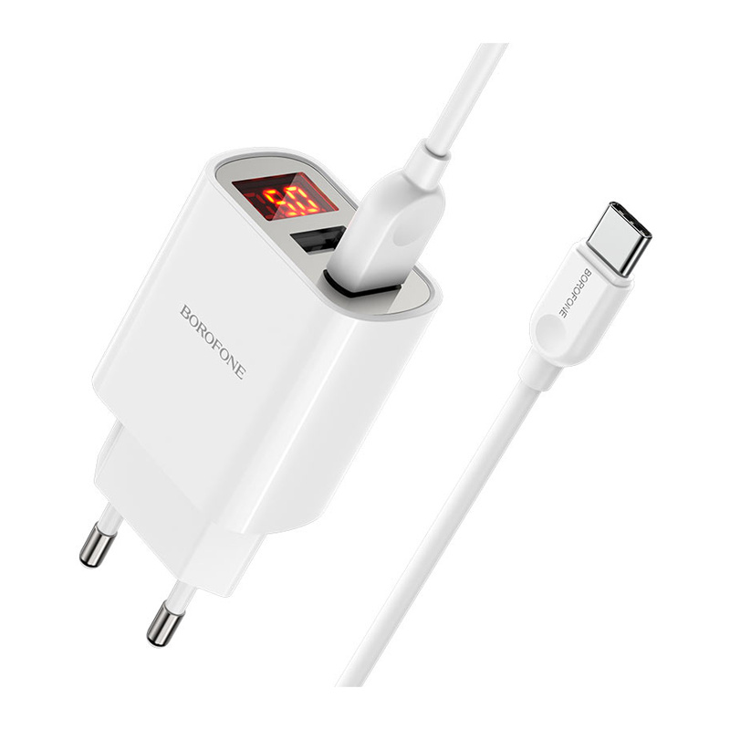 Nabíječka Borofone BA58A USB-C (5V / 2,4A) (Bílá)