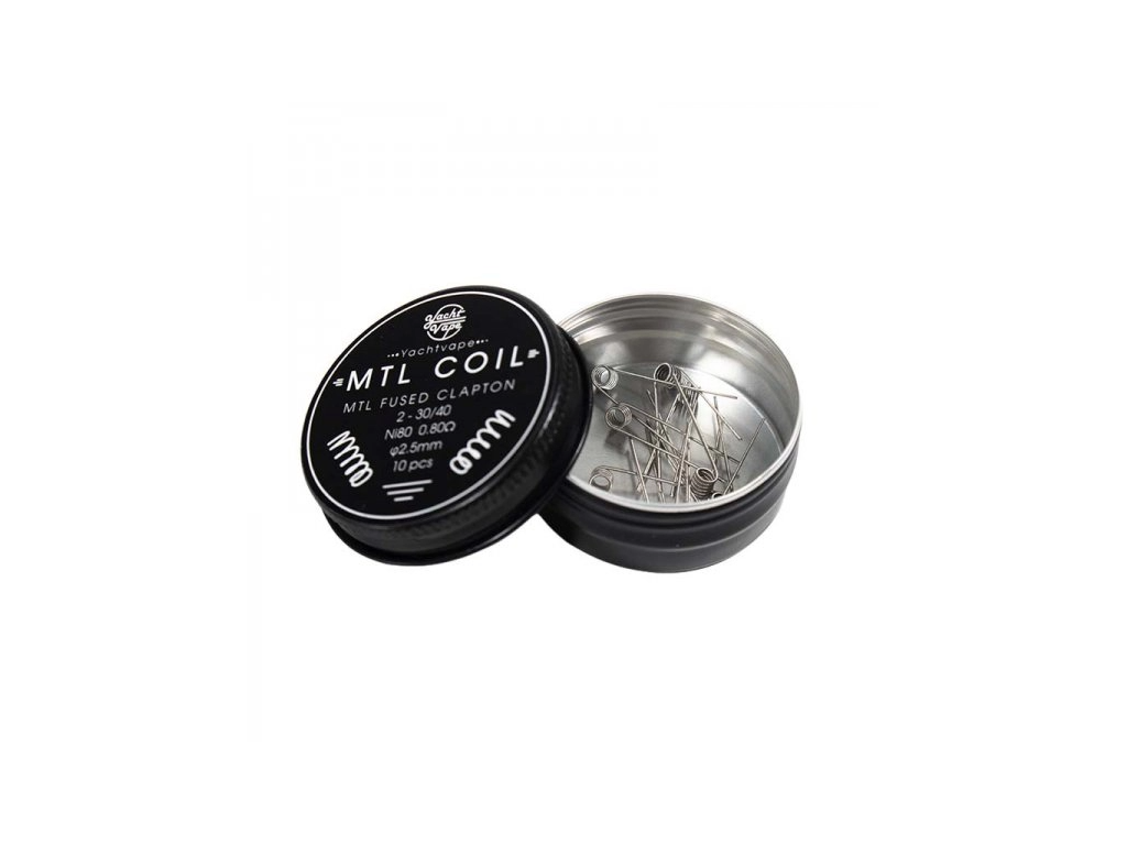 Yachtvape předmotané spirálky - MTL Fused Clapton NI80 - 0,8 ohm 10ks