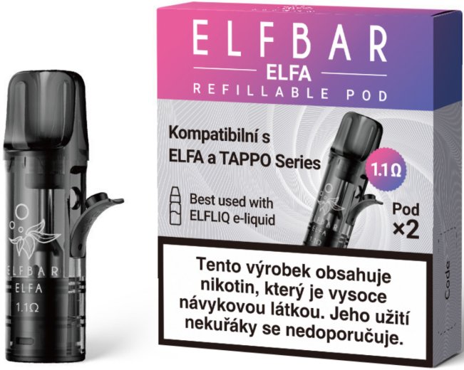 Elf Bar ELFA EMPTY Pods cartridge 1,1 Ω balení 2 ks