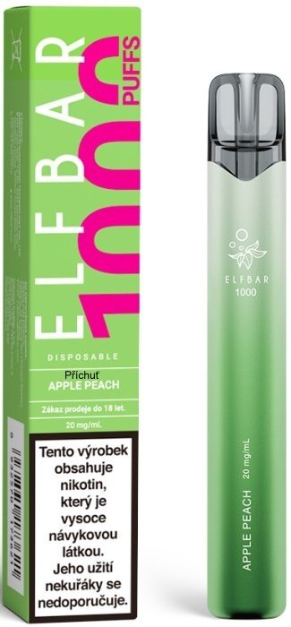 Elf Bar 1000 elektronická cigareta 20 mg Apple Peach