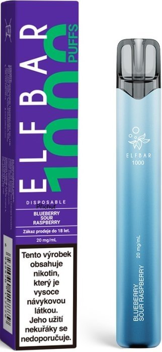 Elf Bar 1000 elektronická cigareta 20 mg Blueberry Sour Raspberry