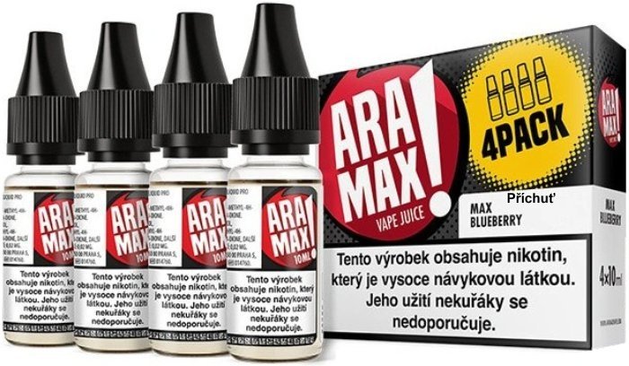 Liquid ARAMAX balení 4 ks Max Blueberry 4x10 ml-3 mg
