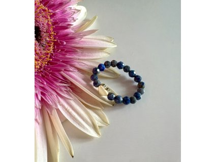 Prsteň brúsený lazurit & pozlátené srdce