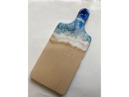 Kuchyňské prkénko s motivem moře, délka 31 cm.