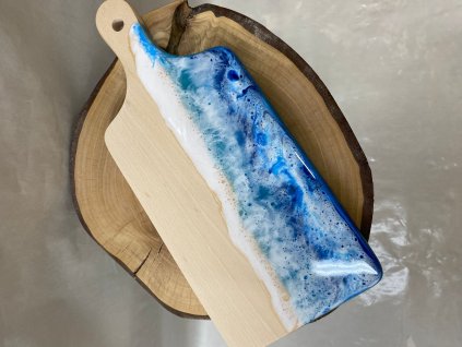 Kuchyňské prkénko s motivem moře, délka 36 cm.