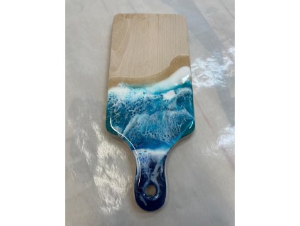 Kuchyňské prkénko s motivem moře, délka 28 cm.