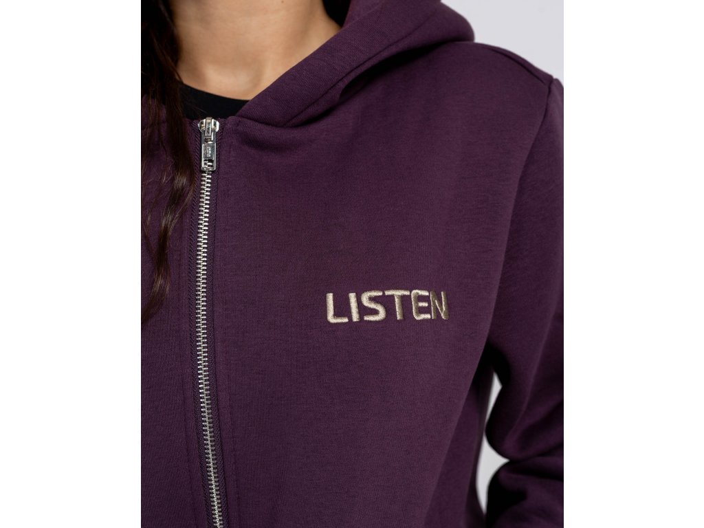 Winter Fluffy Zip Hoodie - Plum (W) - Listen