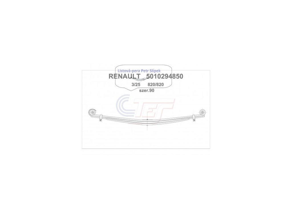 3519 listove pero renault kerax predni trojliste