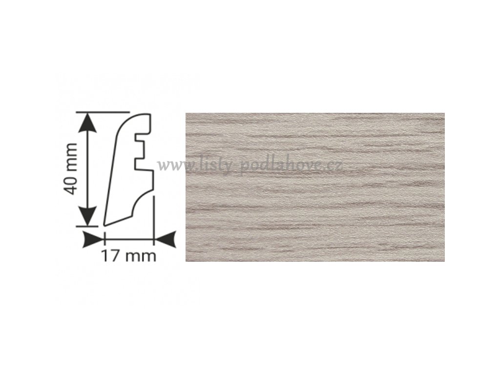 K-Produkt lišta KP40 3751 Dub elegant bílý