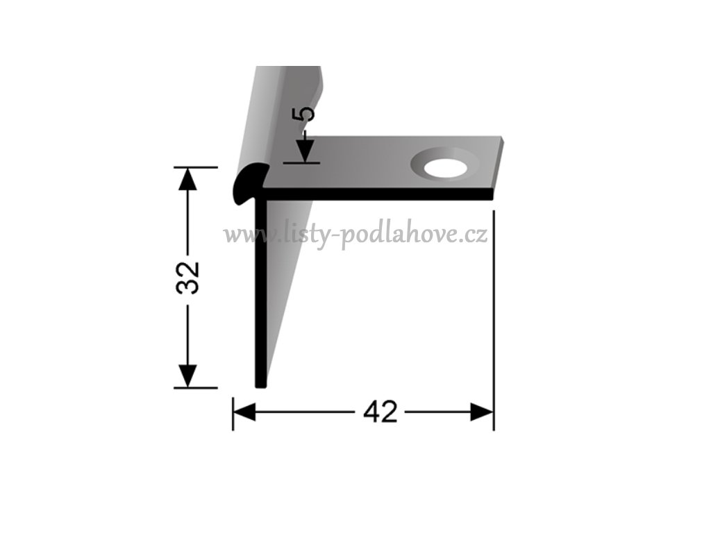 Küberit 873 EB - Ohýbací schodový oboustranný profil 5 mm | F4 stříbro  250 cm
