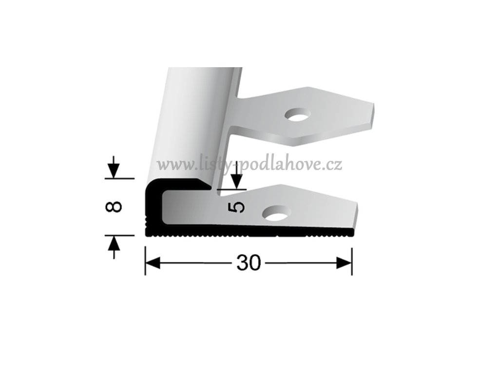 Küberit 802 EB - Ohýbací ukončovací profil hladký 5 mm | F4 Stříbro  250 cm
