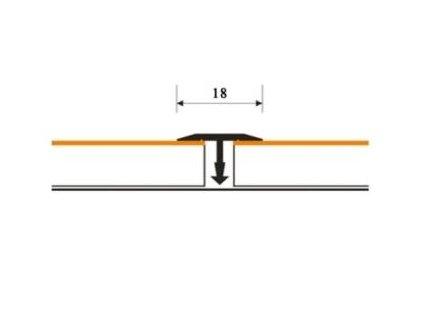 Spárovací profil T 18 mm ruční tvarování | Dub - Doprodej