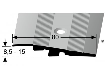 Küberit 268 S - Přechodový profil 80 mm, zátěž do 2 tun,  nájezdový, šroubovací