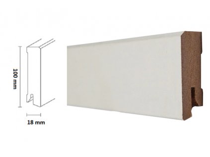 Döllken - Soklová lišta MDF White & Black Cubica 100mm, bílá matná, 250 cm