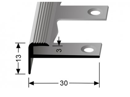 Küberit 809 EB - Ohýbací schodový zásuvný profil 3 mm | F2 Imitace nerezi  250 cm