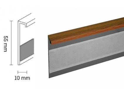 Kobercová lišta PVC TL55 | 57 buk (250 cm)