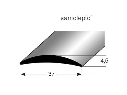 Přechodový profil  37 x 4,5 mm, samolepící