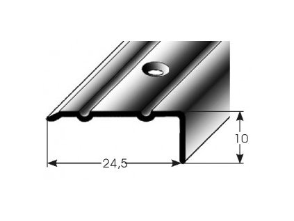 Schodový profil  10 x 24,5 mm, šroubovací