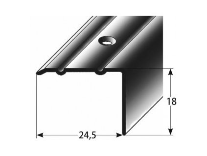 Schodový profil  18 x 24,5 mm, šroubovací
