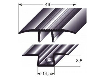 Přechodový profil  46 mm, narážecí