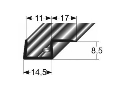 Základní profil jednostranný  28 x 8,5 mm