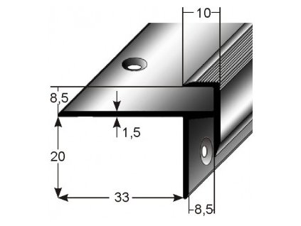 Schodový profil  pro laminát  8,5 mm