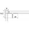 PROFIL Team - Schodová hrana - zásuvná 28 x 15 mm do 5 mm