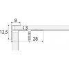 Vzorek tvaru | Schodová hrana - zásuvná 28 x 12 mm do 3 mm