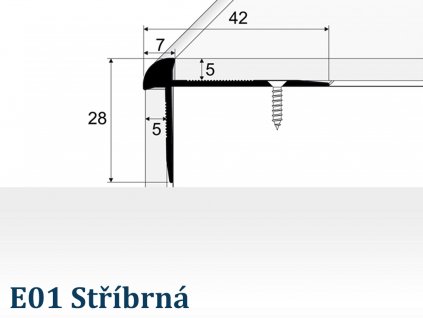 E01 stříbrná do 5 výška 28