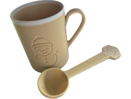 Vánoční hrneček s naběračkou- béžový