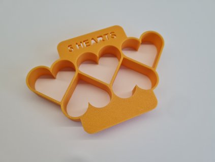 Forma na vykrajování 5 srdíček