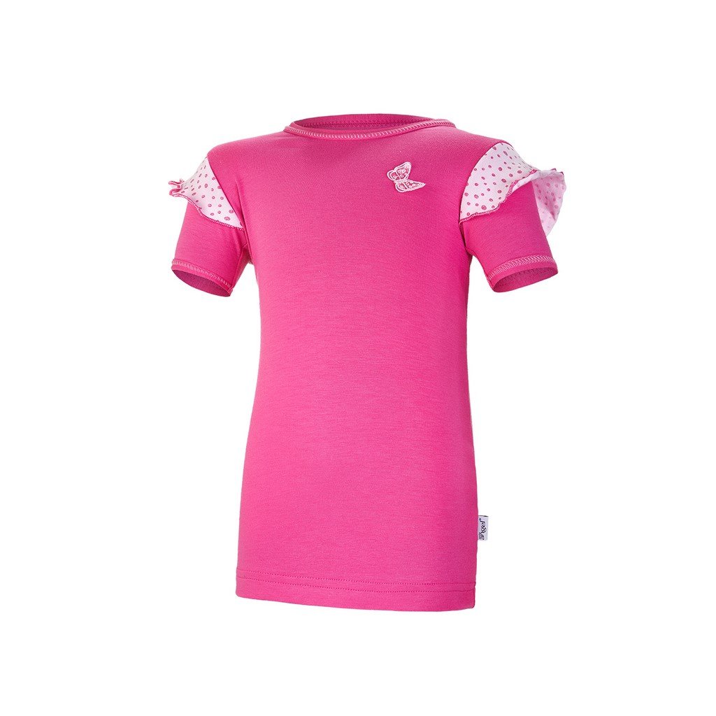 Tričko tenké KR kanýr Outlast® - tm.růžová/růžová-puntík lesk