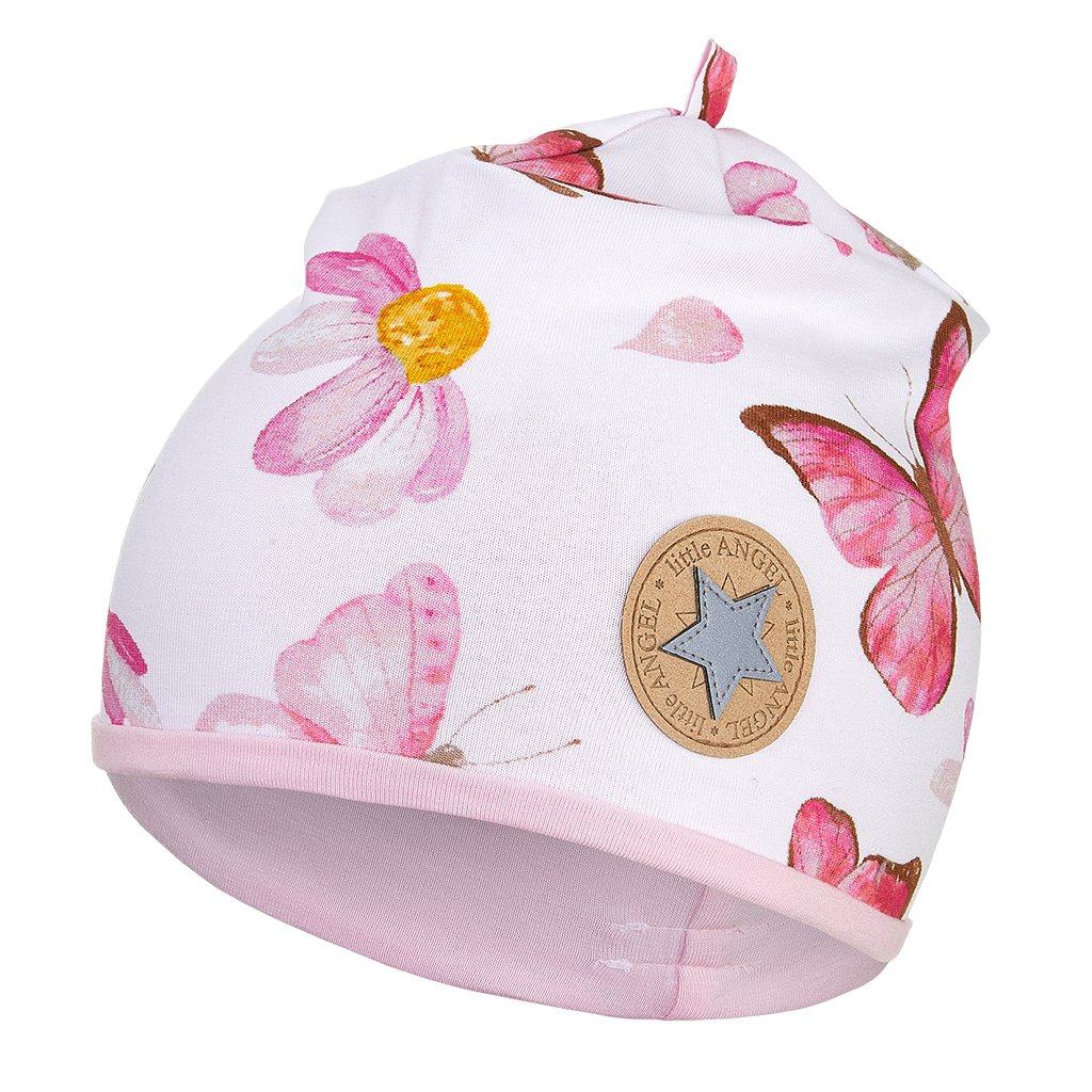 Čepice podšitá Outlast® - růžový motýl/růžová baby