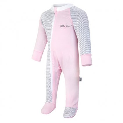 Overal tenký DR Outlast® - růžová baby/pruh bílošedý melír