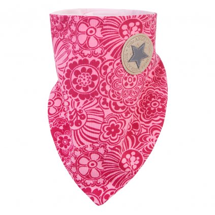 Šátek na krk podšitý Outlast® - tm.růžová kytky/růžová baby
