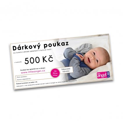 Dárkový šek 500,- Kč Little Angel elektronický