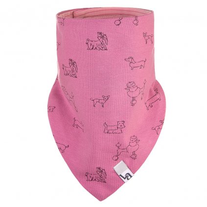Šátek na krk podšitý Outlast® - růžová pes/pruh starorůžový