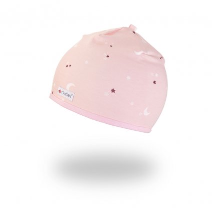 Čepice podšitá BIO Outlast® - sv.růžová hvězdičky/růžová baby