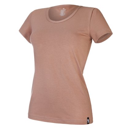 Tričko dámské KR tenké výstřih U Outlast® - oříšková