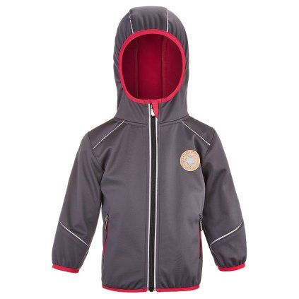 Bunda softshell STRETCH - šedá/růžová