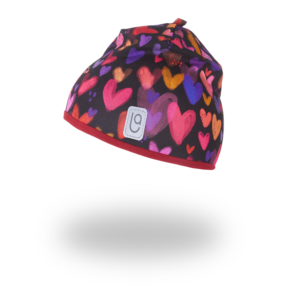 Little Angel Čepice podšitá Outlast® - srdce/scarlet Velikost čepic: 3 | 42-44 cm