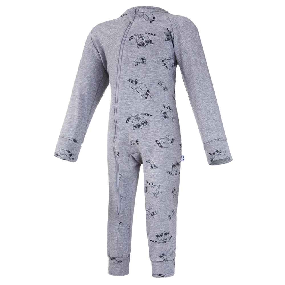 Little Angel Overal smyk DR TISK lemy Outlast® - šedý melír/šedý melír mývalové Velikost oblečení: 86
