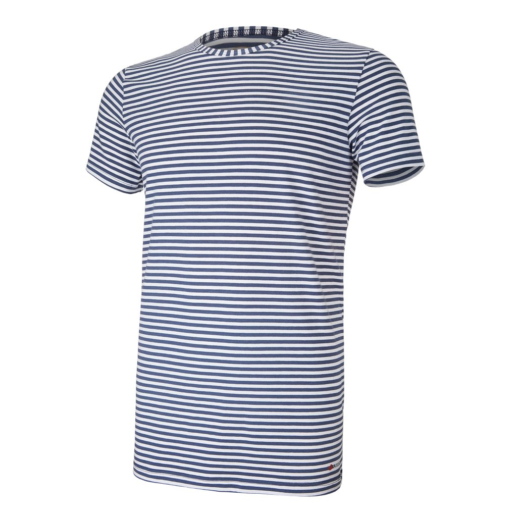 Herren T-Shirt dünn Outlast® (U) - Streifen dunkelblau (Größe M)