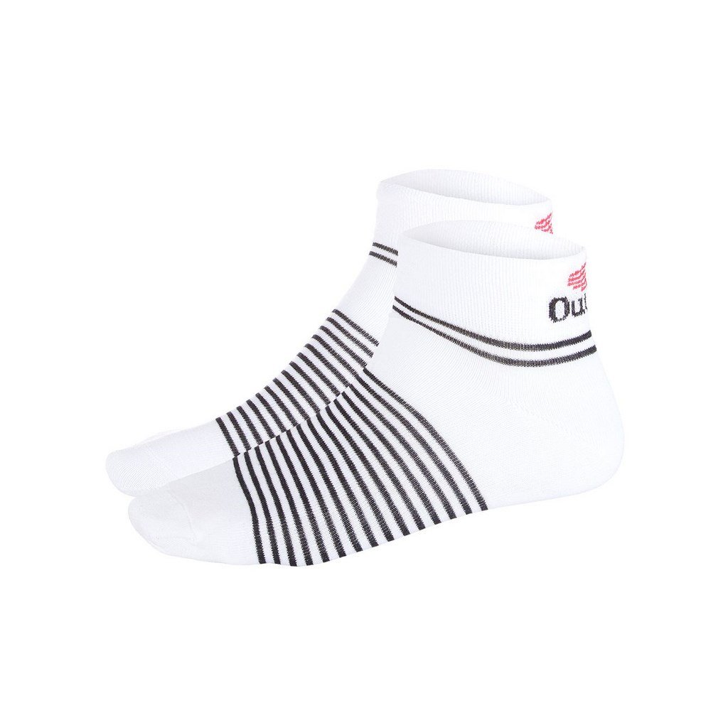 Sneakersocken Outlast® - weiß/Streifen schwarz (Größe 35-38)