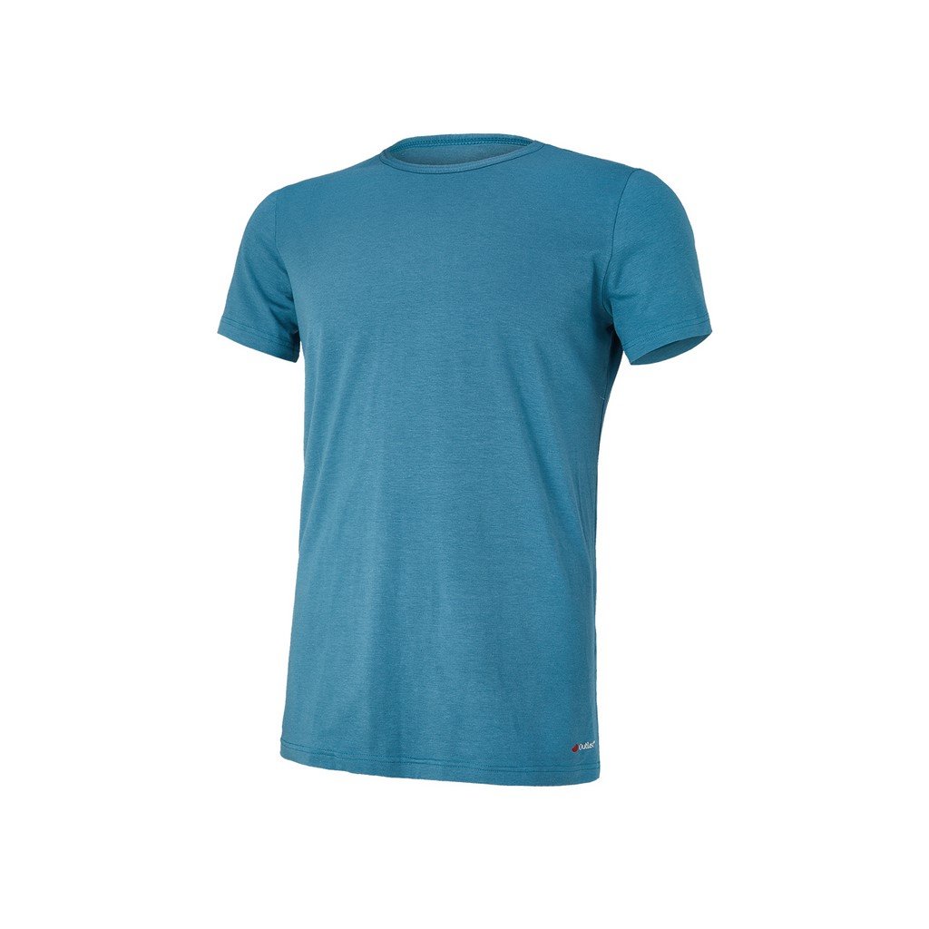 Herren T-Shirt kurzer Ärmel dünn U Ausschnitt Outlast® - graugrün (Größe M)